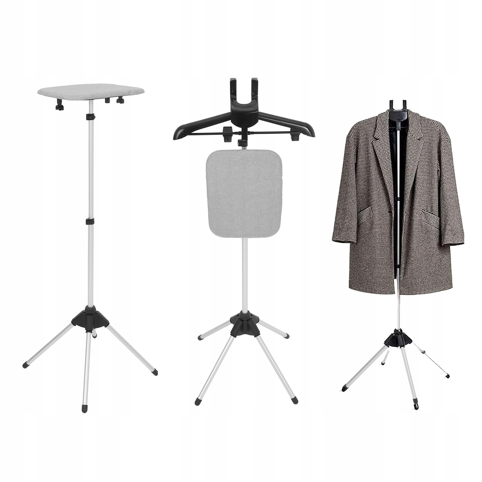 Skládací Stojan Na Parní Žehličku S Prkénkem Černý