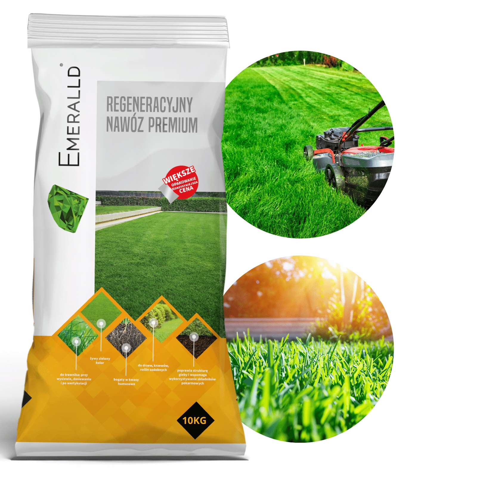 Nawóz Regeneracyjny do trawy Emeralld 10KG Bezpieczny Complex Paleta 66szt