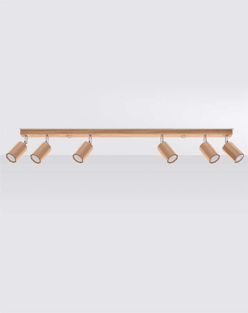 Sollux Lampa Plafon Zeke 6 dąb