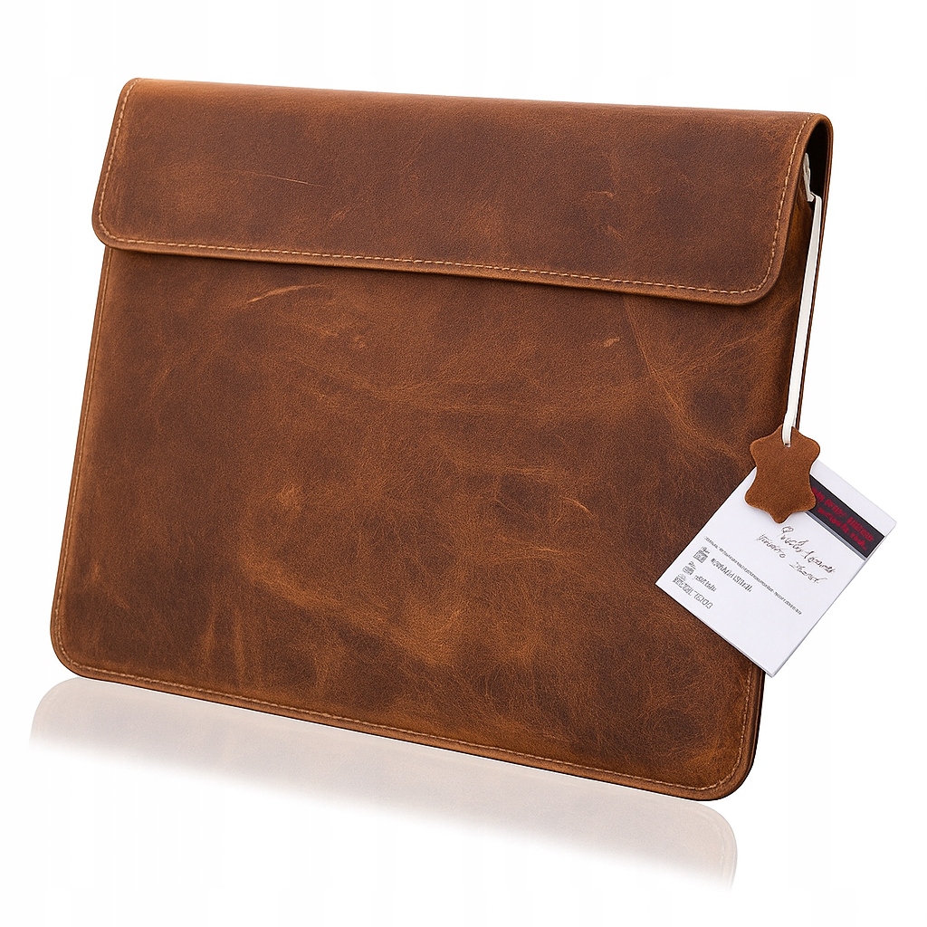 Etui na tablet uniwersalne 9.7 cali 242x171x8mm skórzane z klapką brązowe