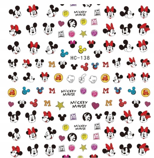 NAKLEJKI NA PAZNOKCIE SAMOPRZYLEPNE 3D POSTACIE Z KRESKÓWEK