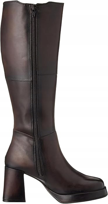 Bagatt Hnědé Klasické Kozačky Z Přírodní Kůže Na Kostce 37 6CB