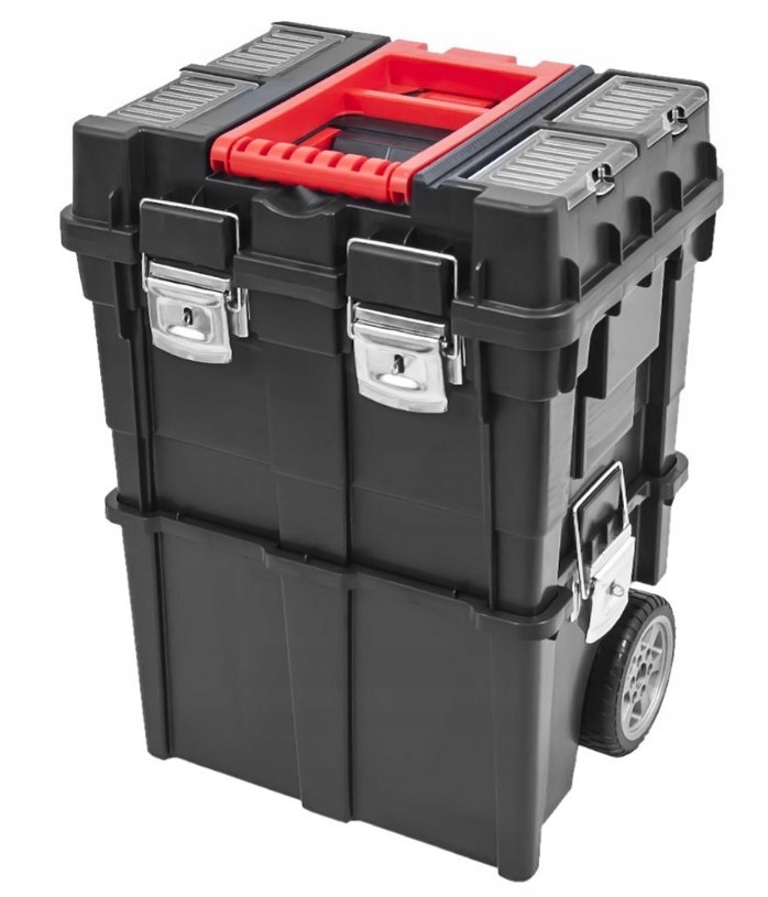 Wózek narzędziowy kołach skrzynki BQ metalowe klamry składany