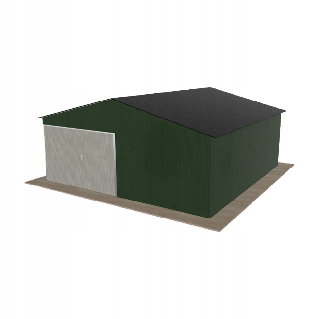 Plechová garáž 6x6 m jednopolohová, dvoupolohová, zelená