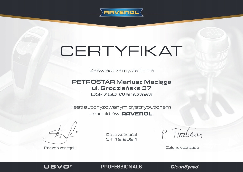 RAVENOL ATF T-ULV FLUID 4L Stan opakowania oryginalne