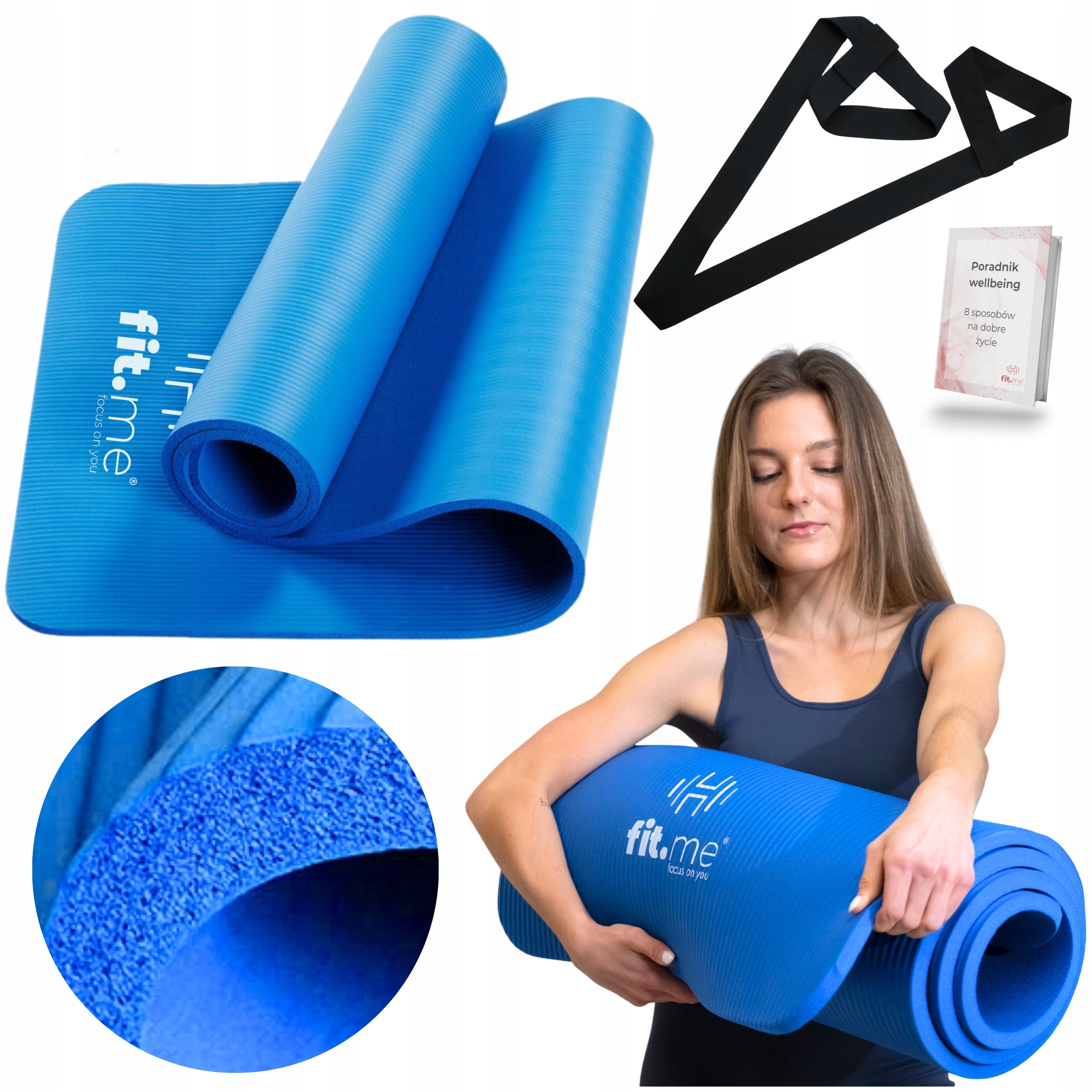 Mata Do Ćwiczeń Joga Fitness Miękka Gruba 1 CM Nbr Karimata Duża Fit.me