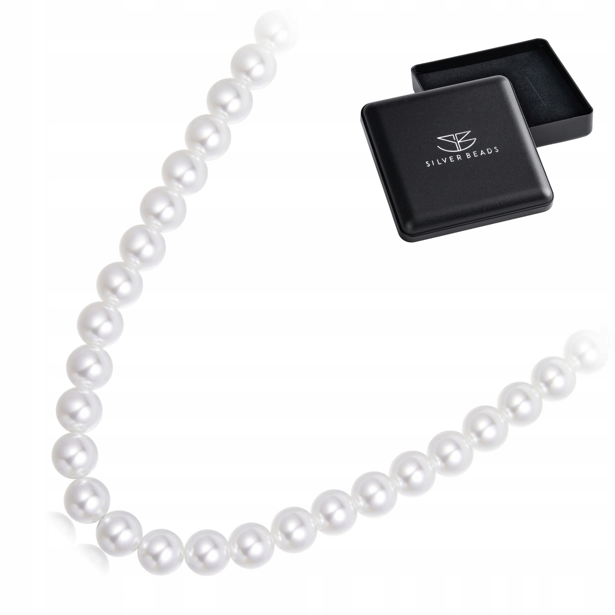 N201 Srebrny naszyjnik z perłami srebro 925 rozmiar L 45 cm