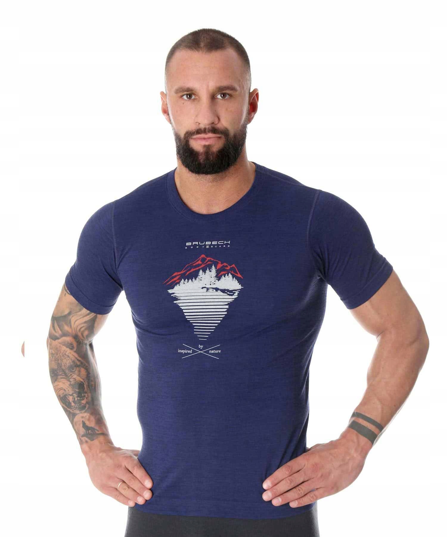 Koszulka termoaktywna męska Brubeck Active Wool ciemnoniebieska L