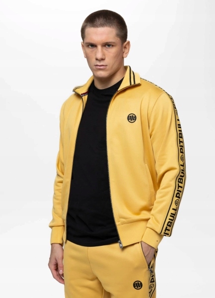 Bluza męska rozpinana Pit Bull Oldschool Tape Logo jasno żółta XL