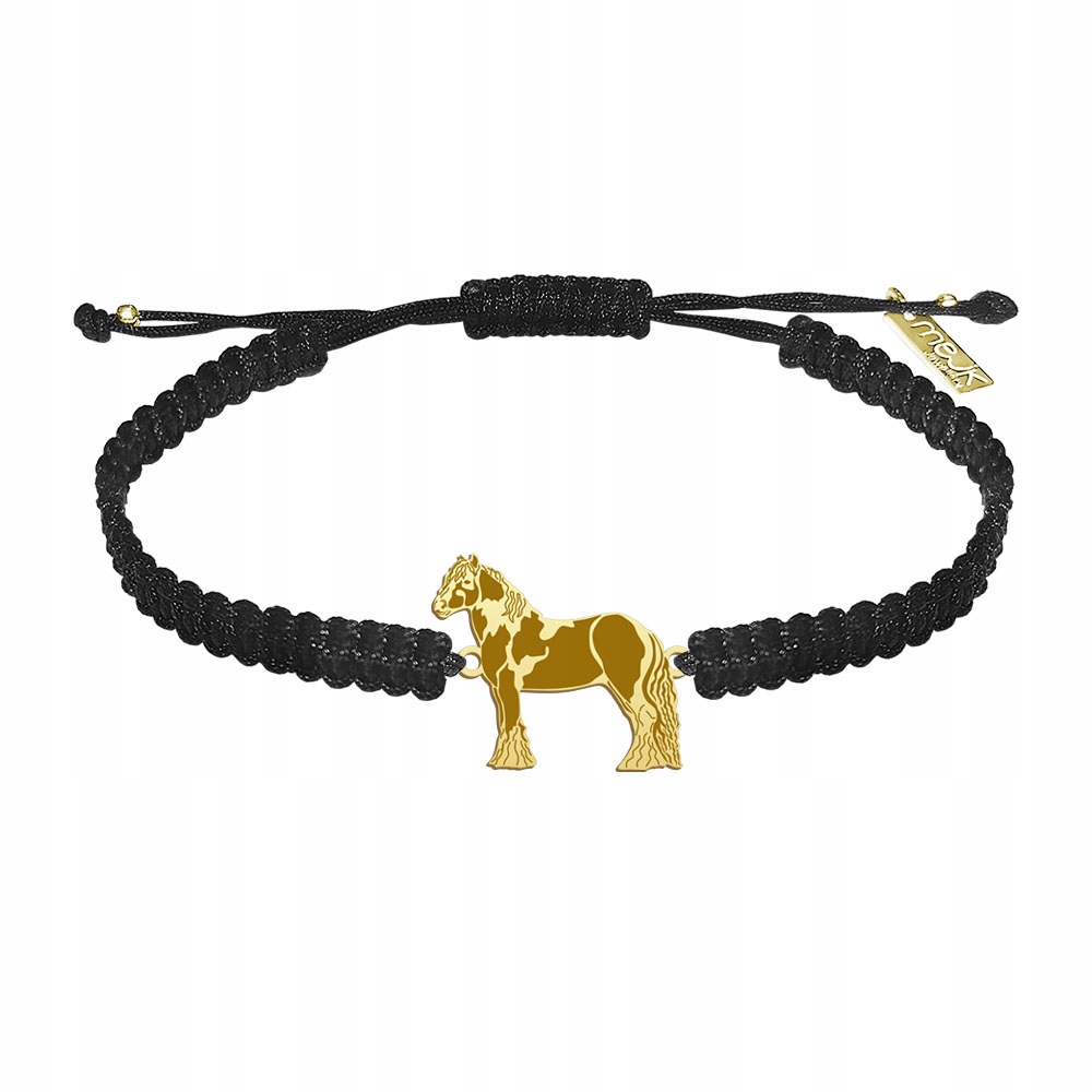 Zlatý náramek s koněm Tinker 925 Makramé Šperky Žena Gravírování