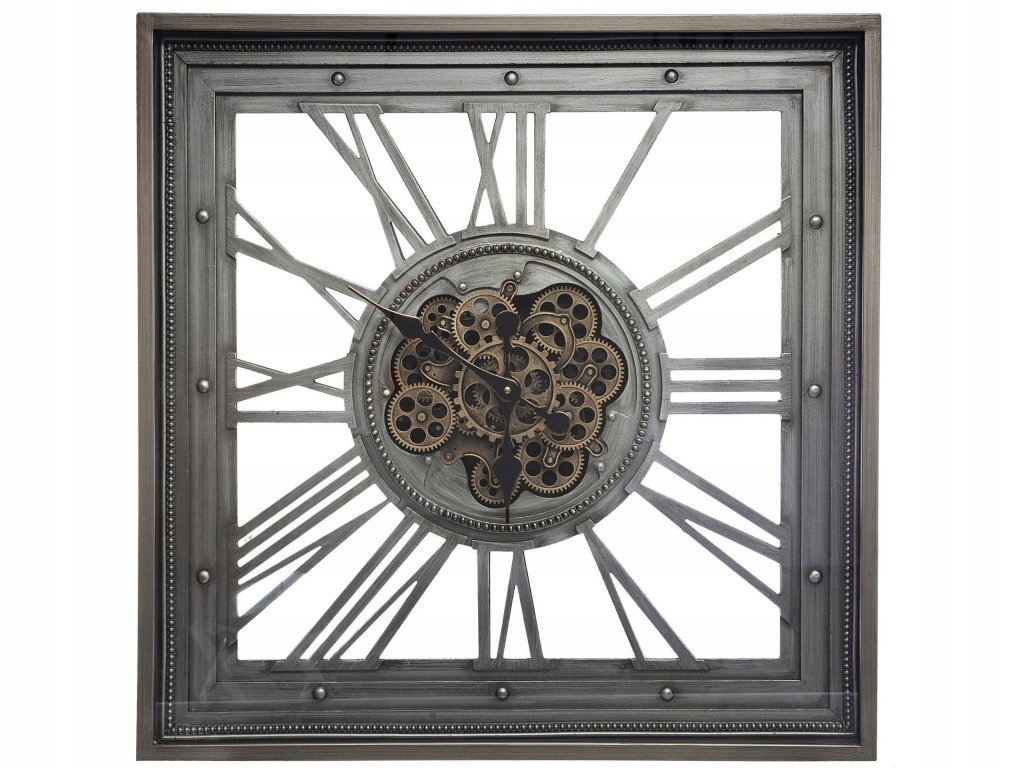 Nástenné hodiny Meca, kovové, 80 x 80 cm