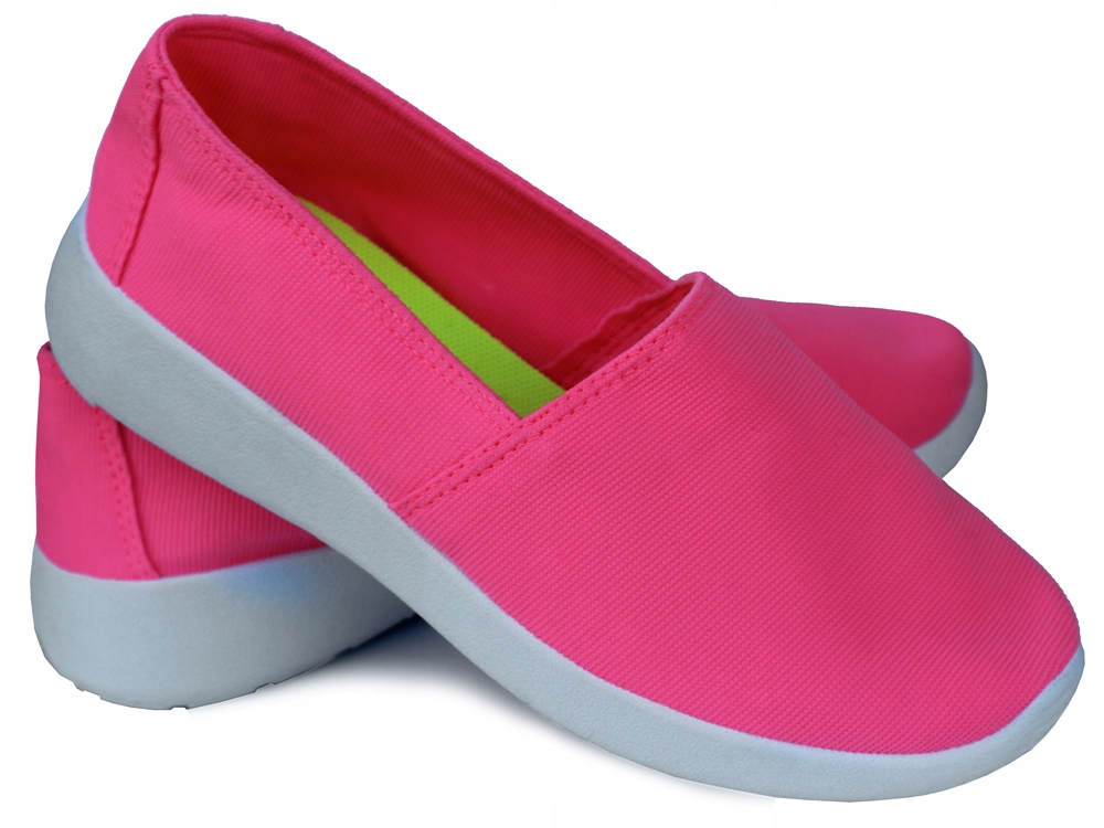 

Trampki slip on Neonowe różowe Białe wsuwane 40