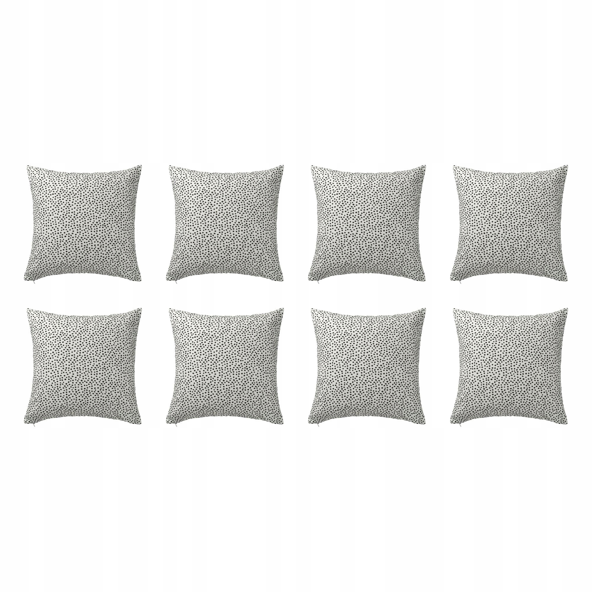 8 ks Povlak na polštář Bjorkgramal Bílý Černý 50x50 cm Ekologický