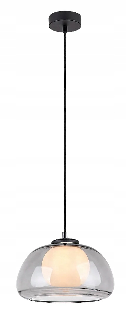 Závěsná lampa Rabalux Elowen skleněná koule černo-kouřová G9 5W