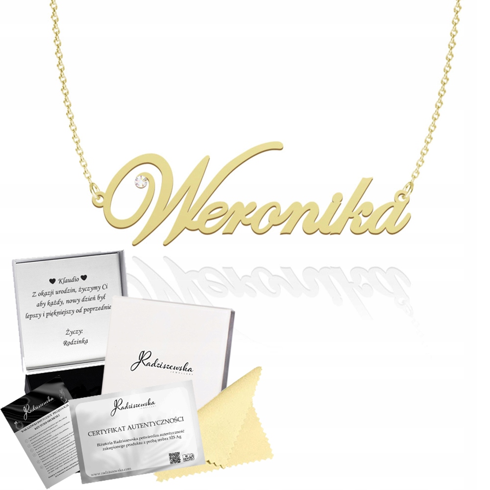 Zlatý Řetízek s jménem Veronika Dárek Stříbro 925 Dedikace Bonus
