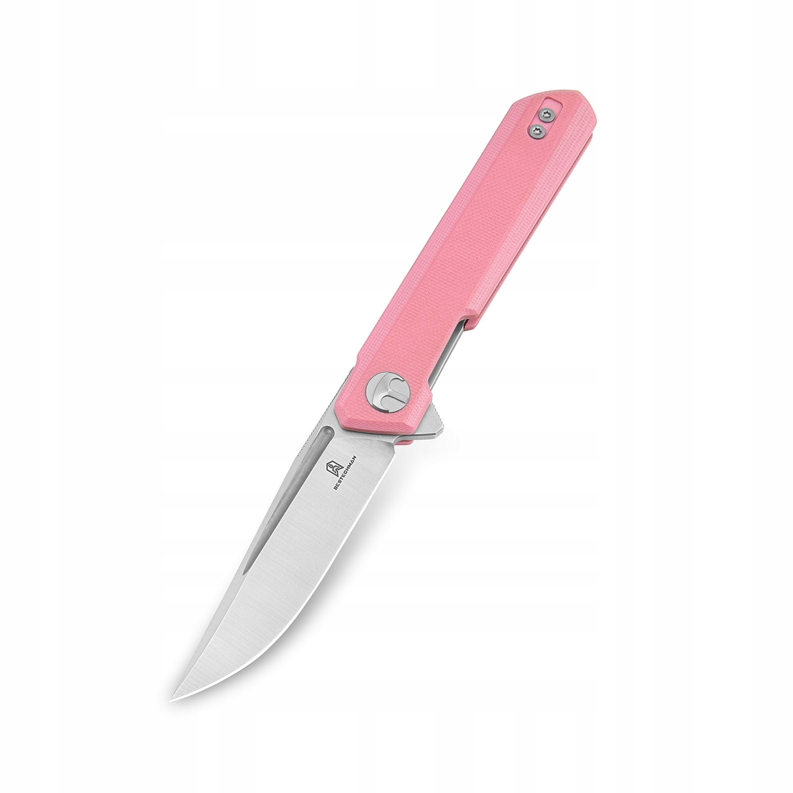 Nůž Bestechman Mini Dundee Liner Lock Stonewash|Satin D2 Pink G10