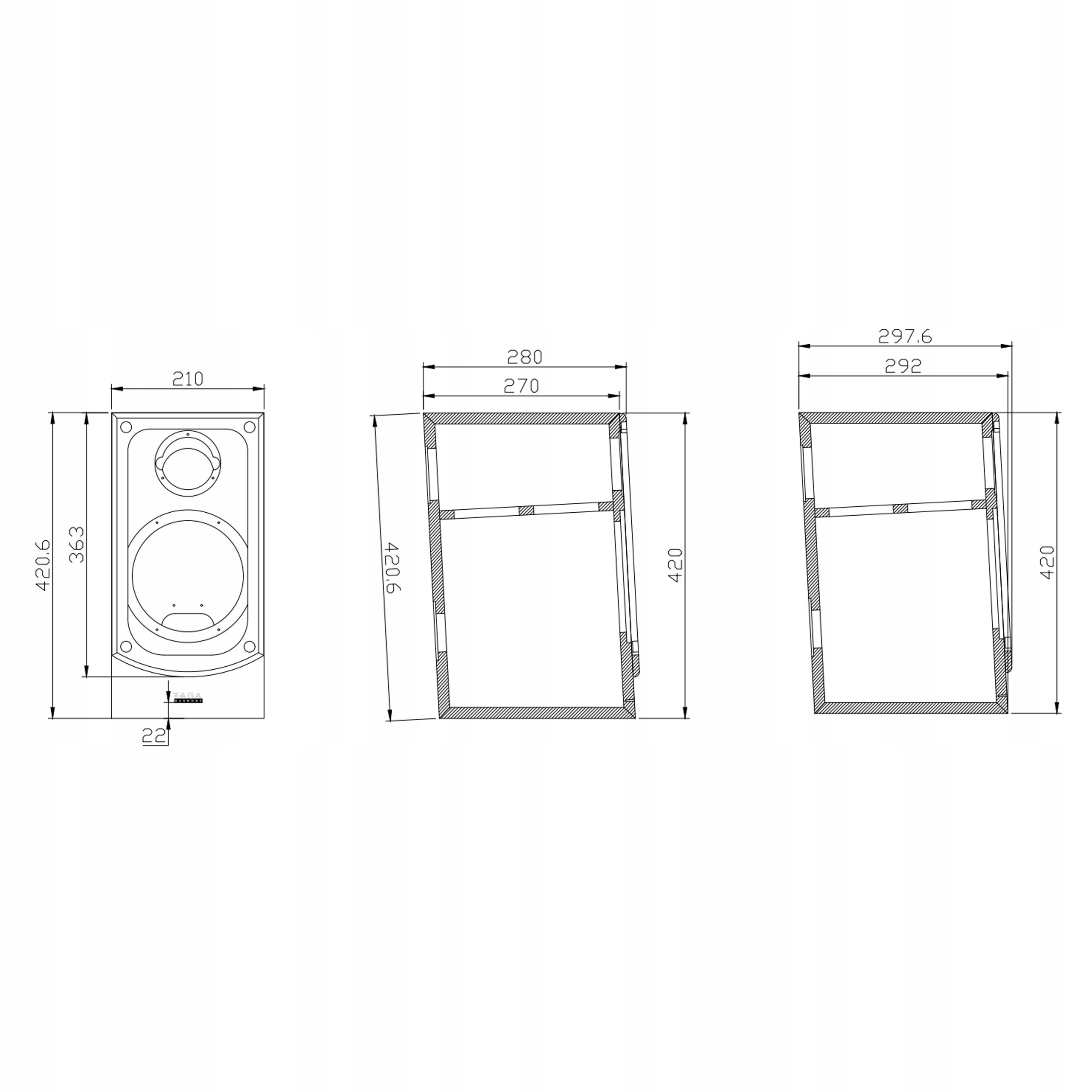 KOLUMNY PODSTAWKOWE TAGA HARMONY PLATINUM B-40 V.4 Model Platinum B-40 V.4 Walnut