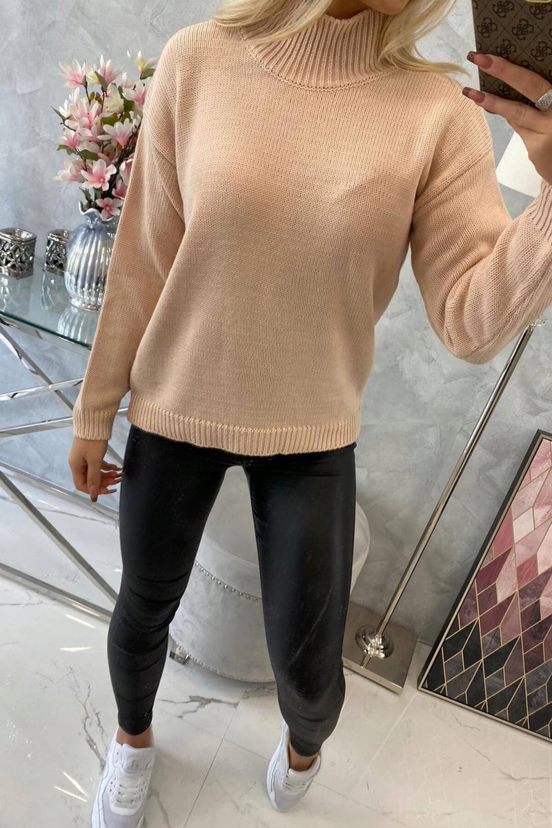 

Sweter golf z półgolfem ciemny pudrowy róż