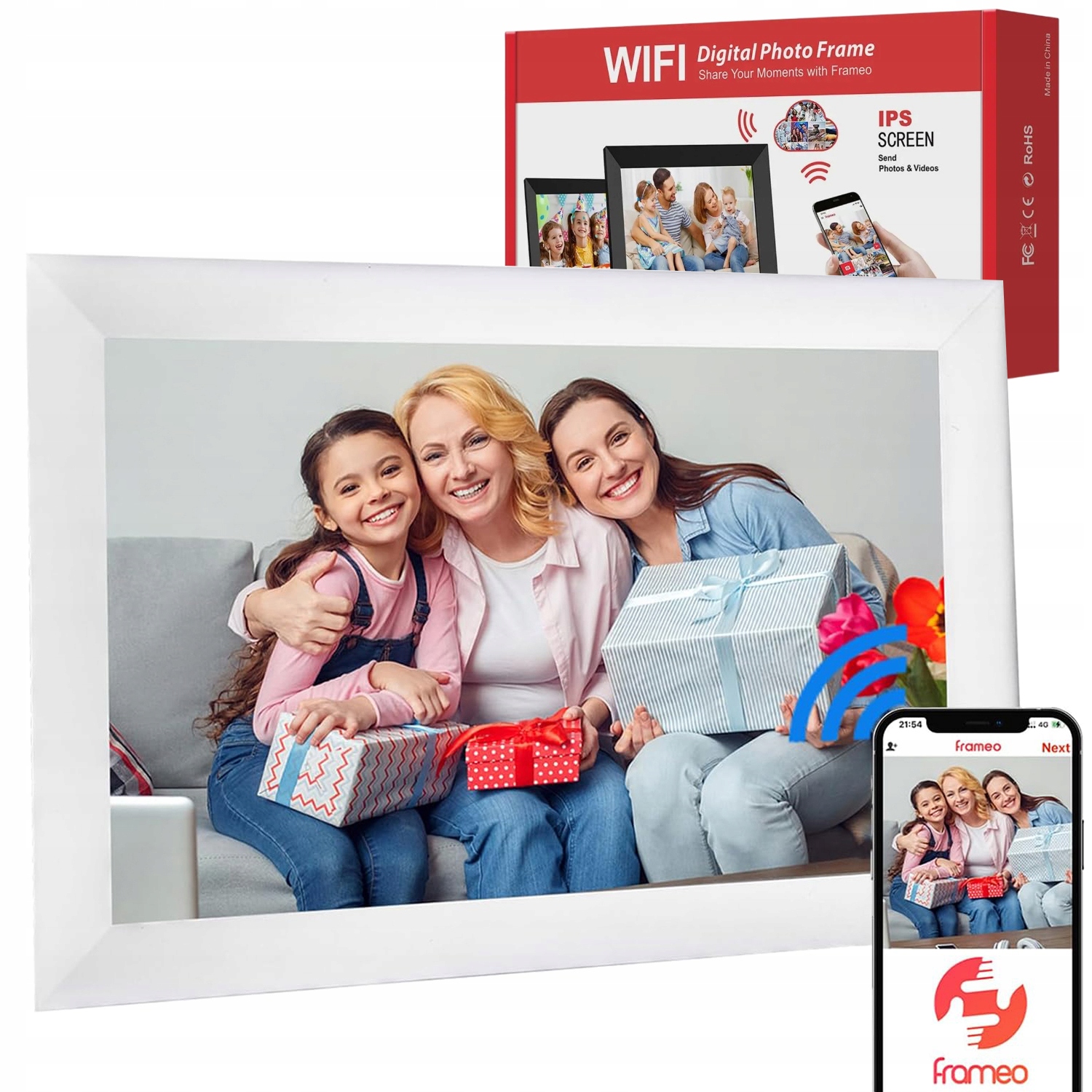 Digitální Rámeček Na Fotografie 10.1" Wifi Ips Hd Touch Displej 1280X800