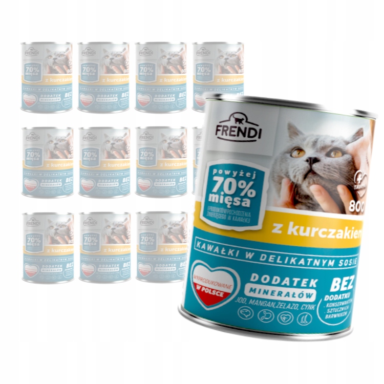 Levně Frendi Mokré Krmivo Pro Kočky Kousky v jemné omáčce s kuřecím masem 12x800 g