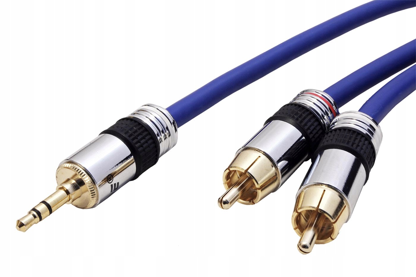 Inline Premium audio kabel jack 3,5mm(M) 2x cinch(M), 15m, modrý