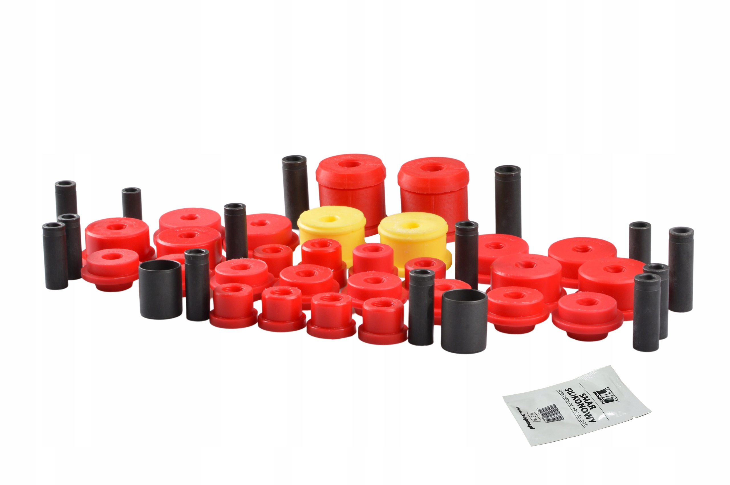 KOMPLET POLIURETANOWYCH TULEI ZAWIESZENIA PRZÓD