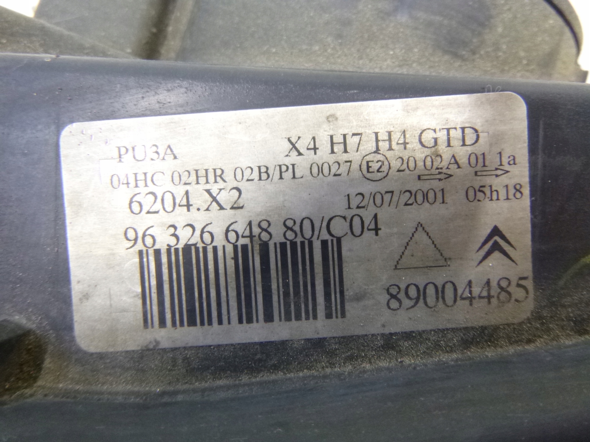 light front Citroen C5 2003r. 89004485