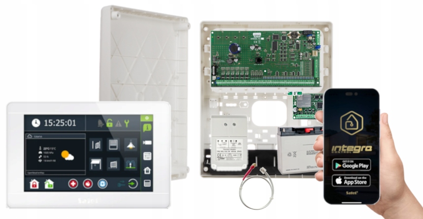 System Alarmowy Satel Integra 64 Akumulator Zestaw Gsm Lte Dotyk 7" LCD