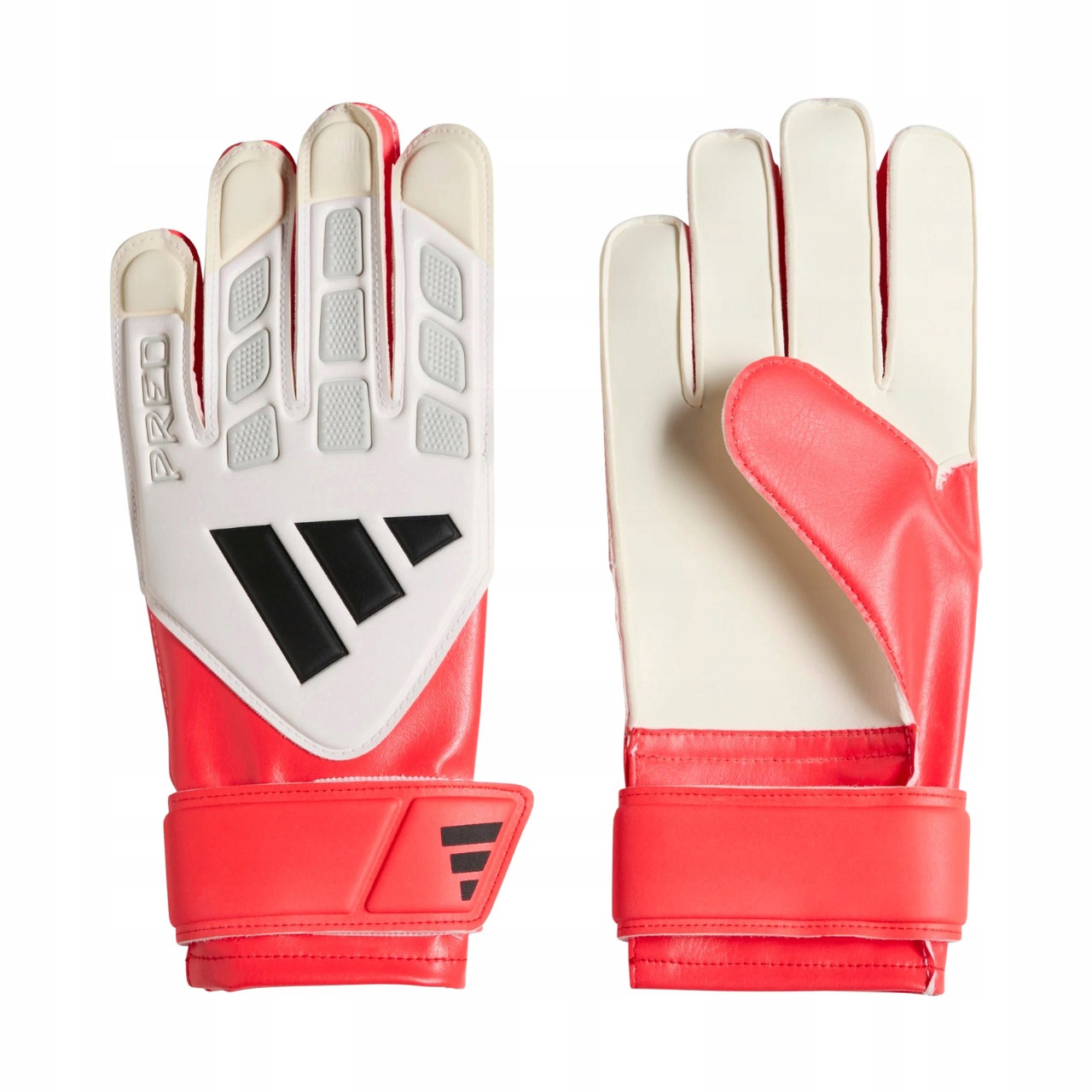 Rękawice bramkarskie dla dzieci adidas Predator Training biało-czerwone KA7