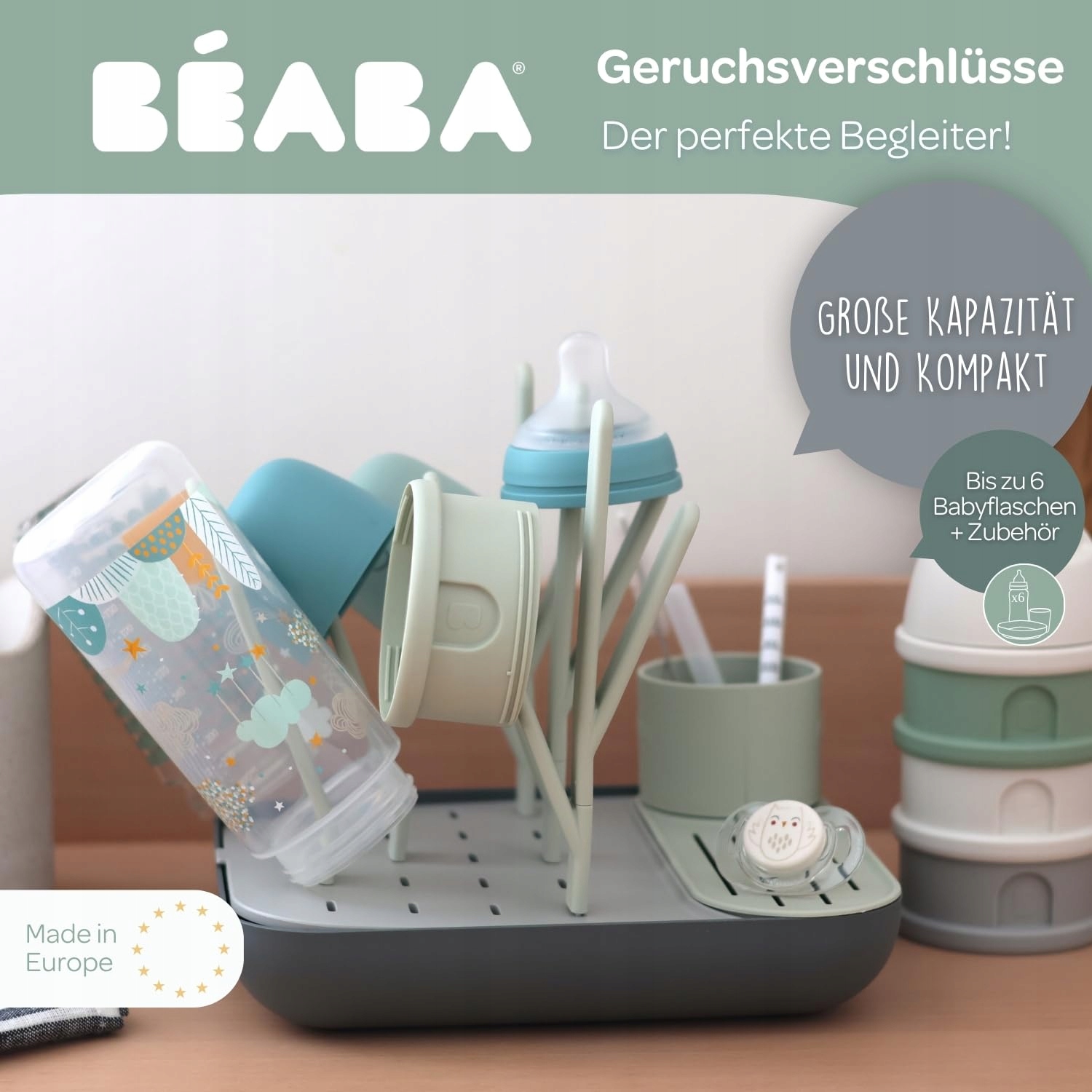 BÉABA Suszarka Na Butelki Dla Niemowląt Duża Pojemność Modularna Kompaktowa — miniatura 3