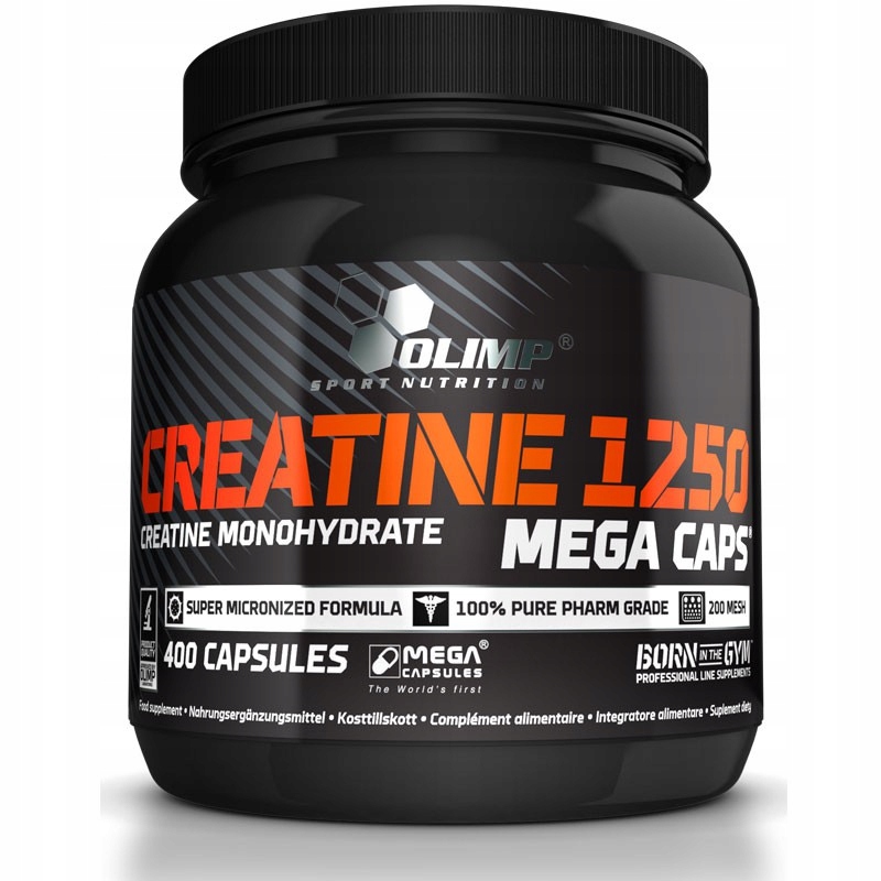 Olimp Creatine 1250 Caps 400 kapslí Monohydrát Beztlaková Síla Masa