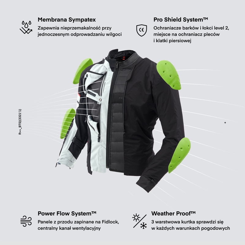 KURTKA TEKSTYLNA REBELHORN RANGE GREY/BLACK/RED XS Producent Rebelhorn