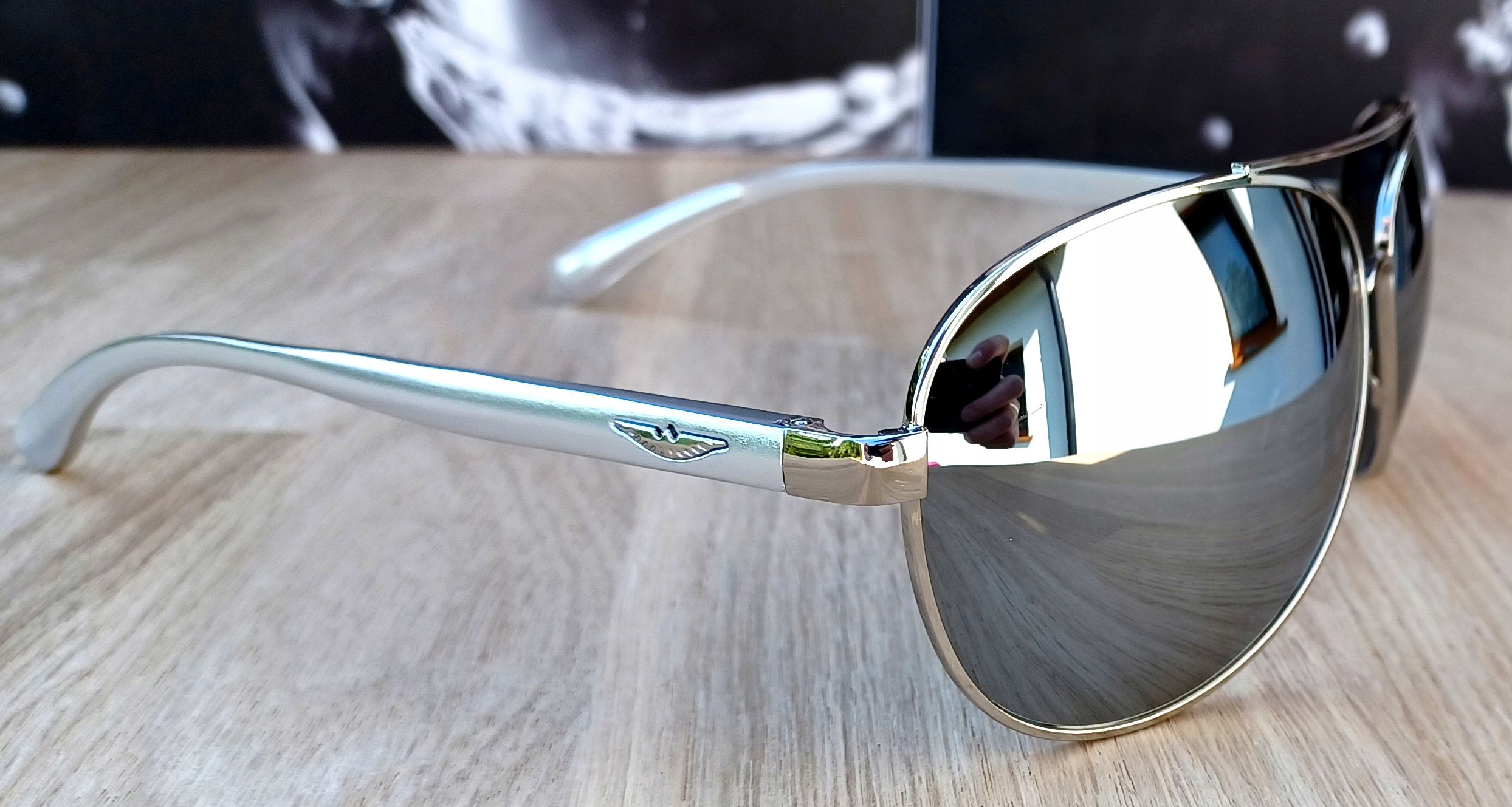 OKULARY MĘSKIE POLARYZACYJNE AVIATOR PRIUS LUSTRA Kolor srebrny