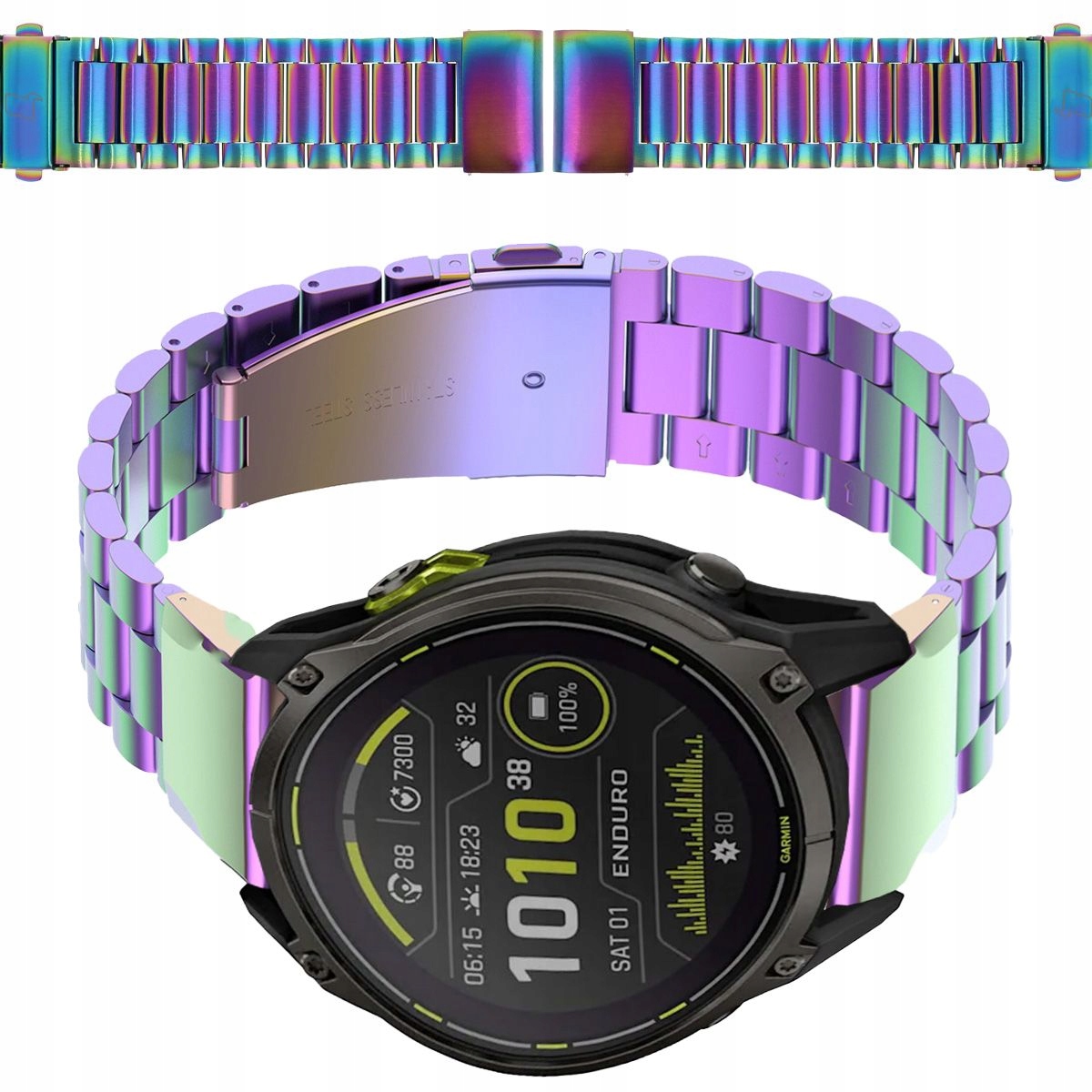 Pasek metalowy do zegarka Bizon, QuickFit 26 mm do smartwatcha, stalowy