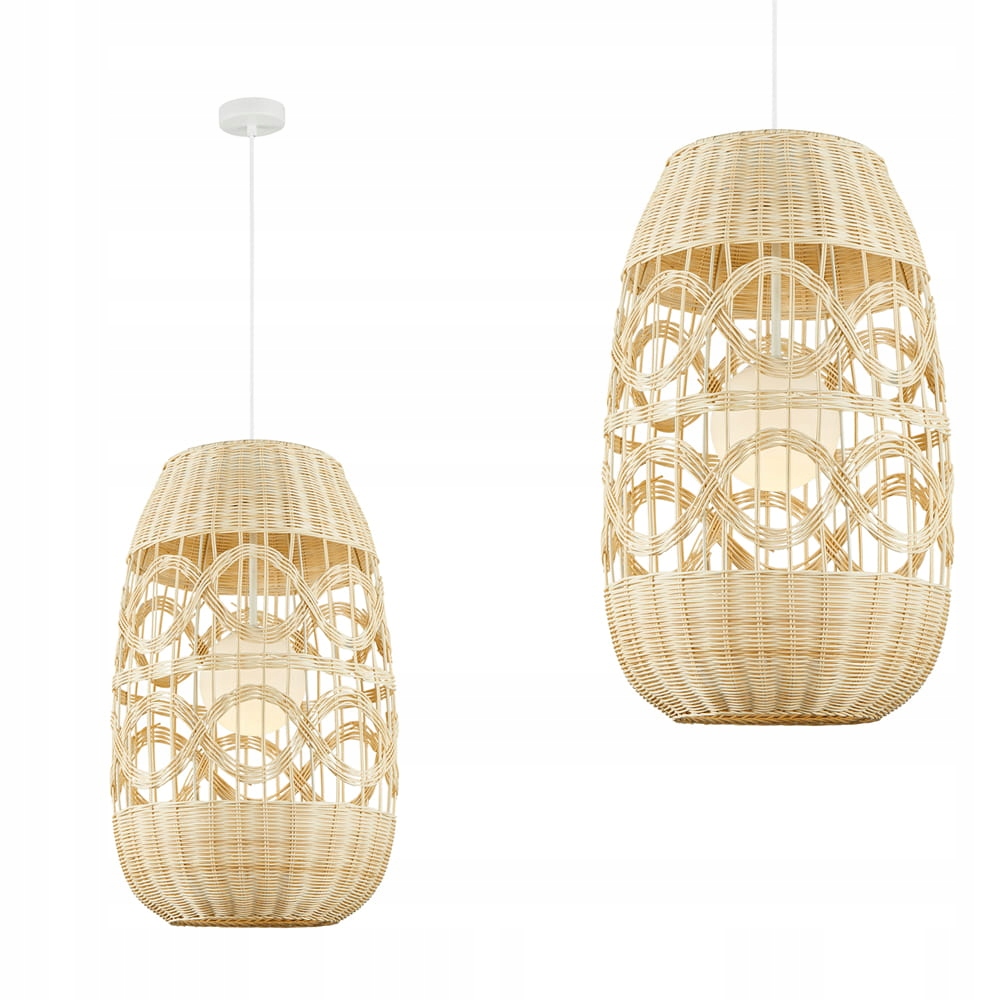 Milagro Lampa wisząca boho ratan Arona Natural 1xE14 fi 400 ML0353
