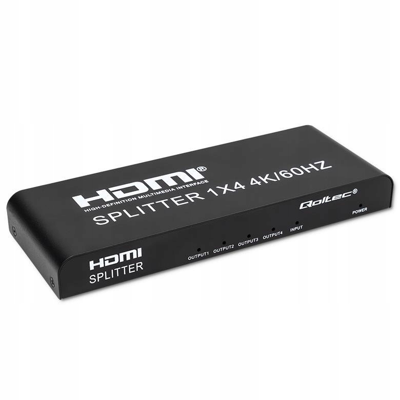 Rozdzielacz aktywny Qoltec Splitter 4 x Hdmi 4K x 2K 6Gb/s 60Hz