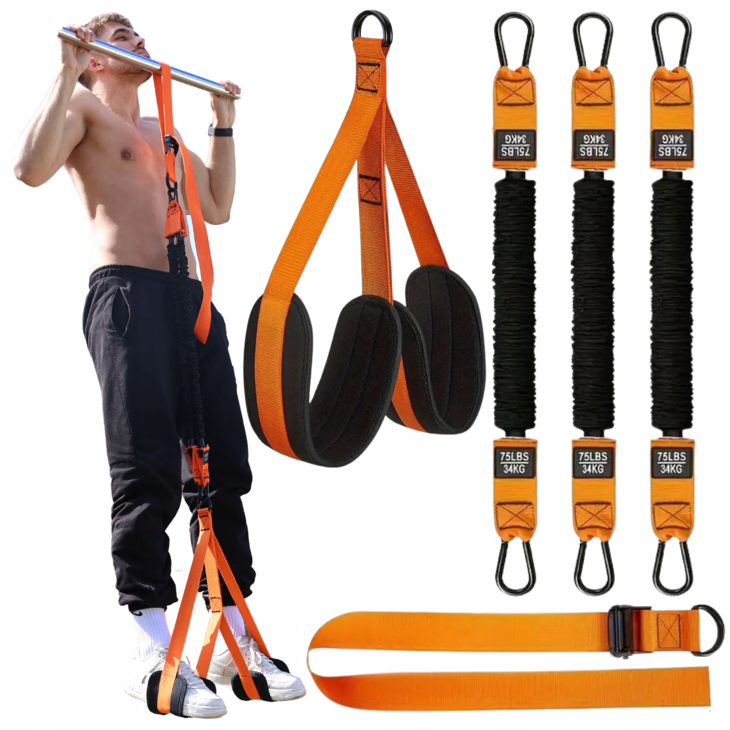 Popruhy pro zvedání, tréninkové pásy nastavitelné, 75-225 lbs