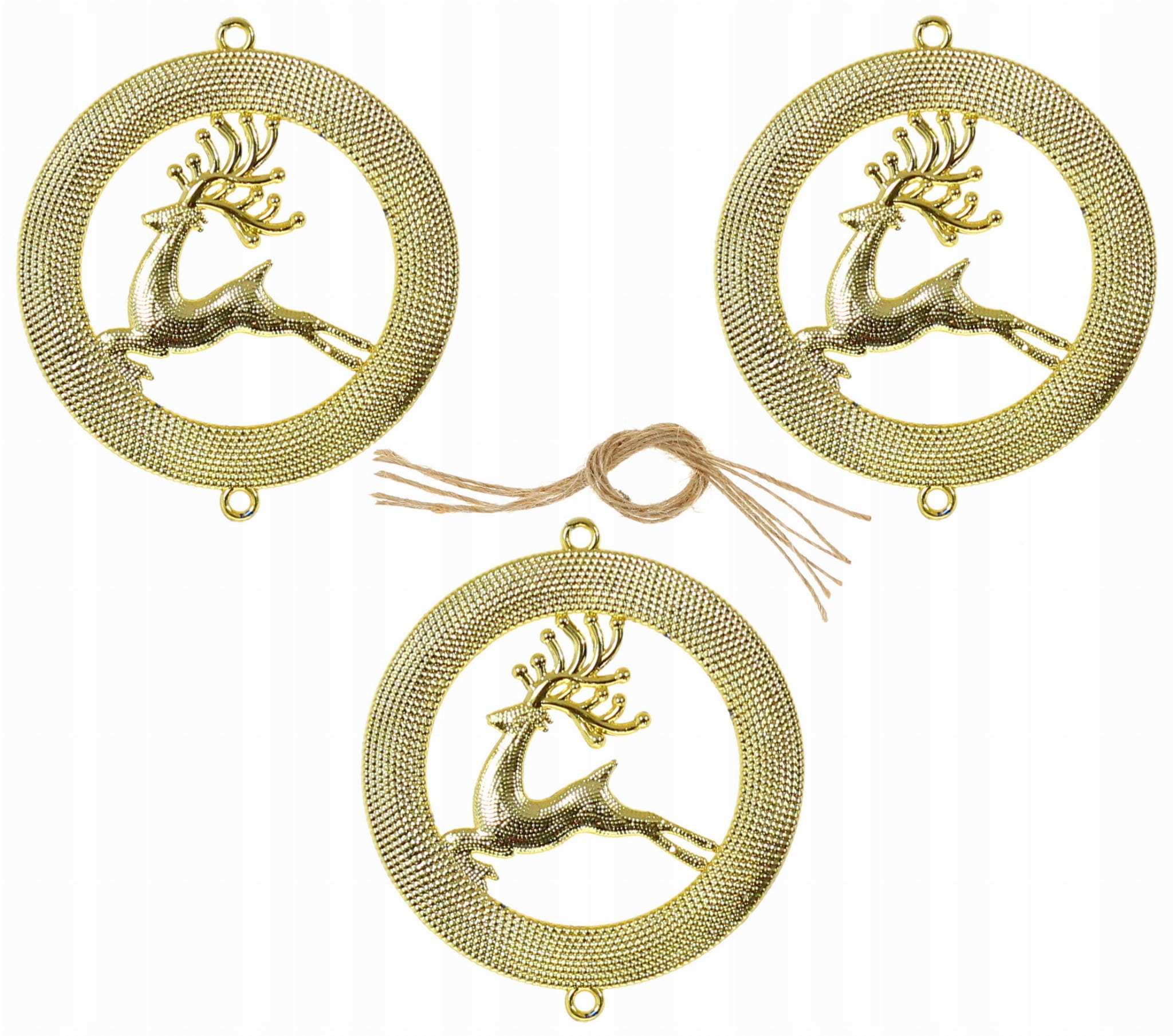 

Ozdoby zawieszki choinkowe Renifery 3 szt. Złote