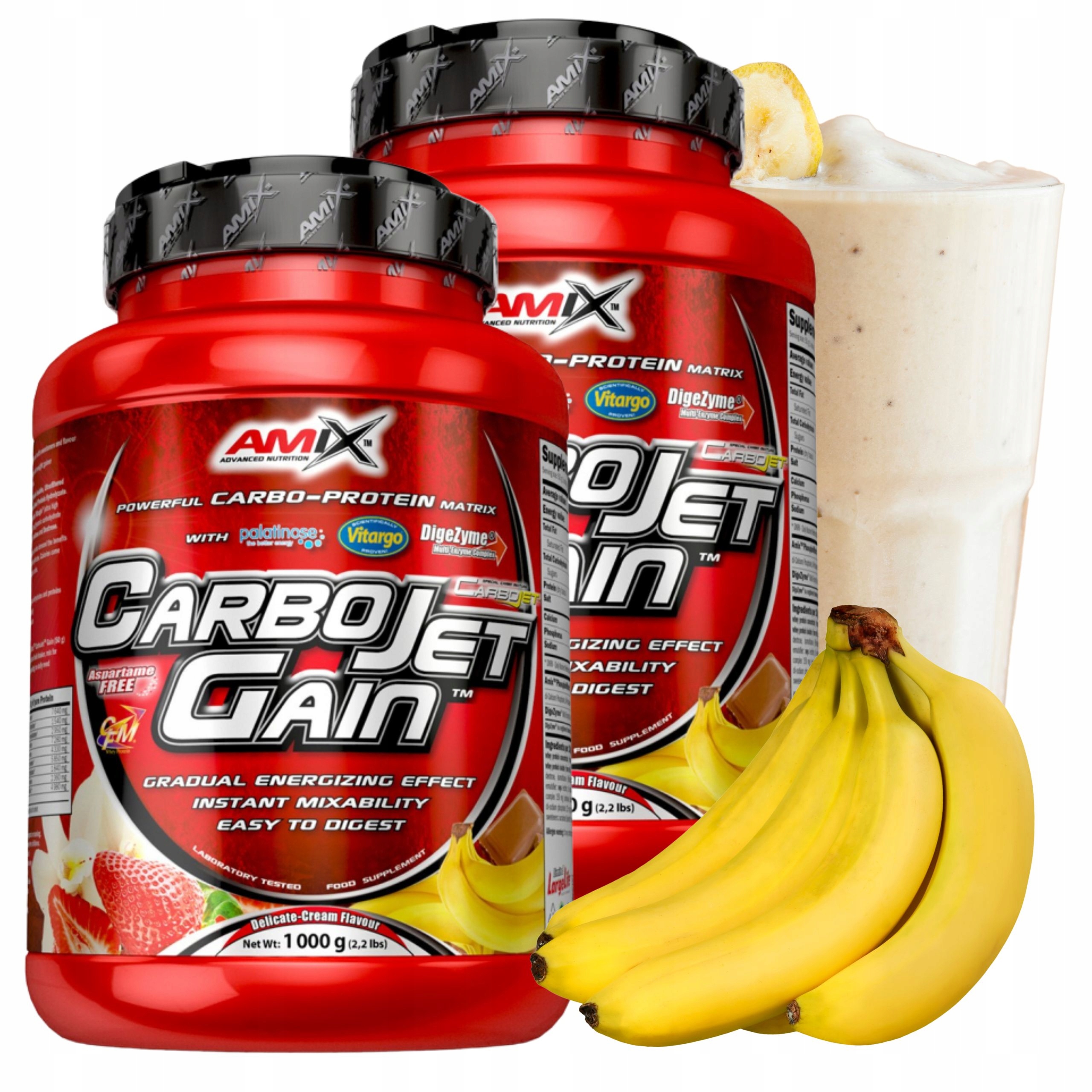 Gainer Na Hmotu Doplněk Stravy na Svaly Bílkoviny Cfm Sacharidy Složené 2 x 1 kg