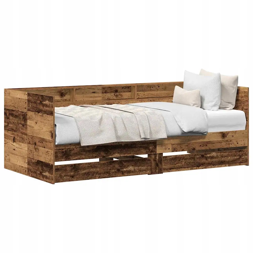 Rustikální daybed z inženýrského dřeva, 193 x 101.5 x 73 cm, staré dřevo