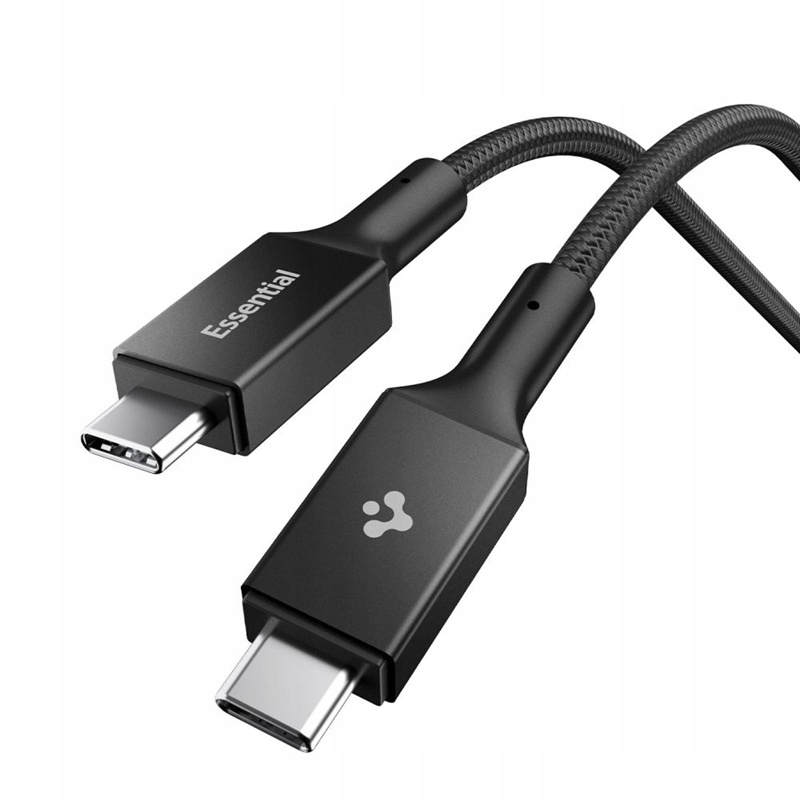 Kabel Spigen Usb C Szybkie Ładowanie 1m Essential do iPhone Czarny 100W