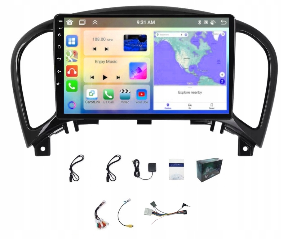 Radio Navigace Carplay Nissan Juke 2010-2019 Wifi Android 4GB 64GB