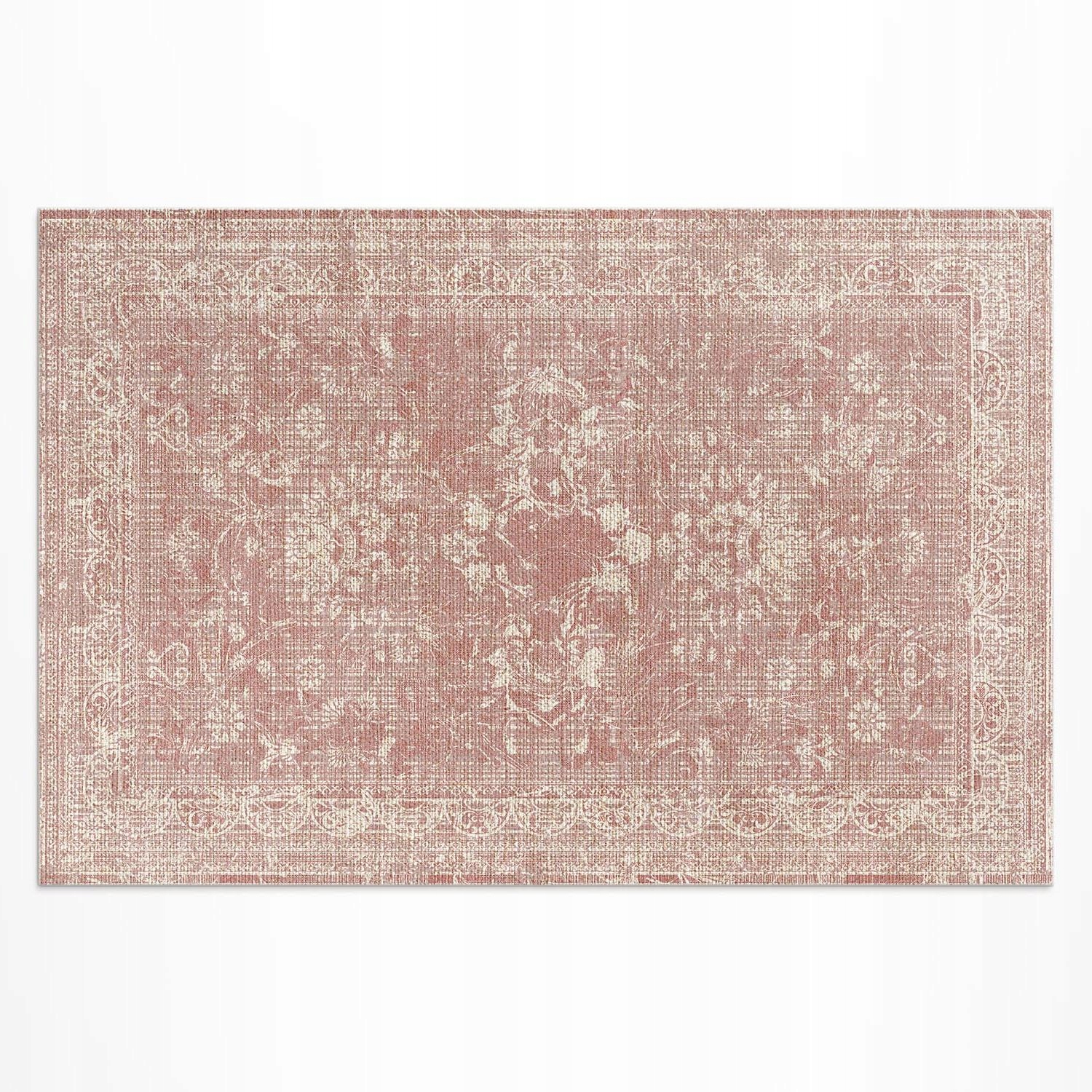 Vinylový koberec Terasa Pudrovo ružový s kvetinovým vzorom vintage 100 x 150 cm