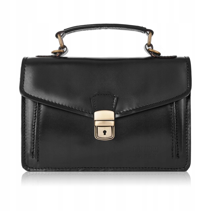 KLASYCZNA STYLOWA SKÓRZANA TOREBKA DAMSKA CZARNA