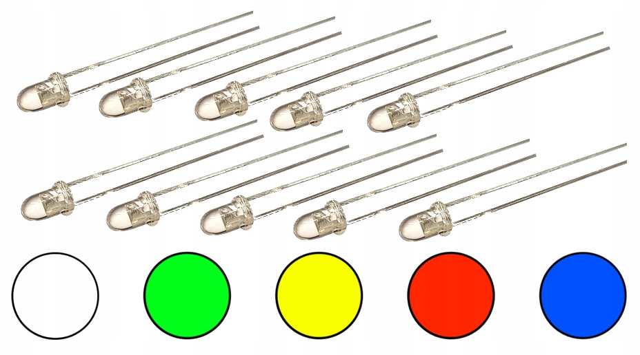 

Dioda 3MM Led 12V Podświetelnie 10 Sztuk