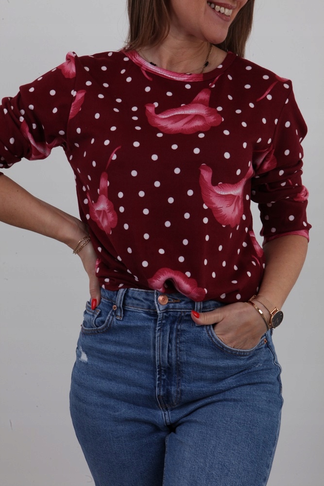 BLUZKA LEKKI SWETEREK KWIATY KALIE KOLORY *4XL Rozmiar 4XL