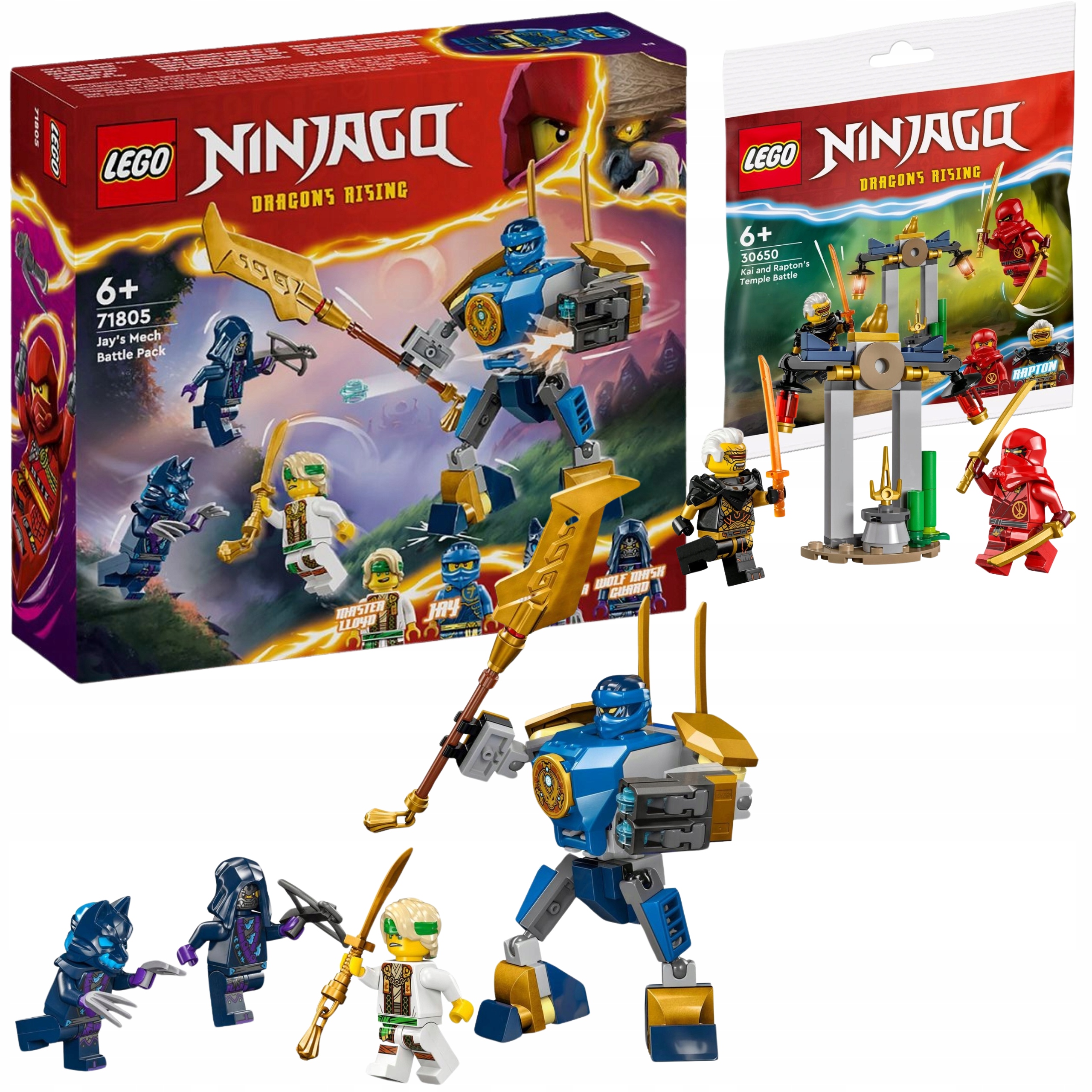 Lego Ninjago Zestaw bitewny z mechem Robotem Jaya Bitwa Kaia i Raptona