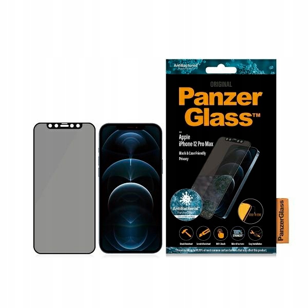 Tvrzené sklo pro iPhone 12 Pro Max PanzerGlass AntiBacterial Privacy Czar
