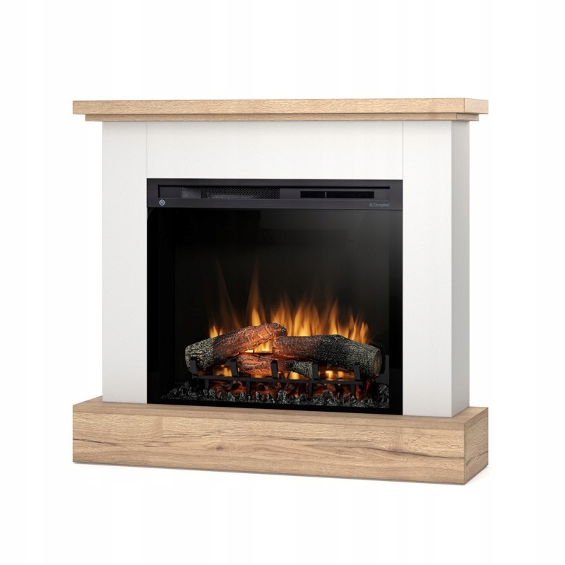 Kominek elektryczny wolnostojący Jukon W06-Biały,dąb 28" Xhd Led Warmtec