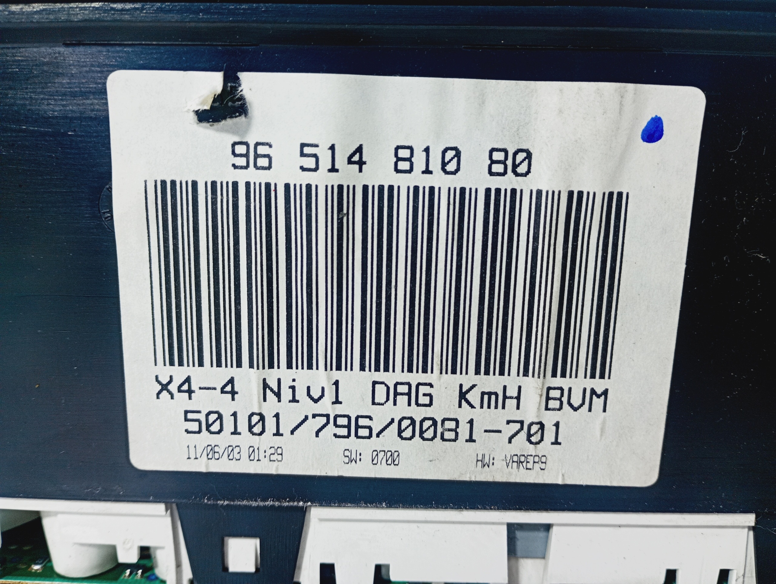dials dials tachometer 200321 km OE 9651481080 Citroen C5 and 1 01-04
